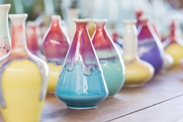 istock Arranged colorful flower arrangement vases 1398208339