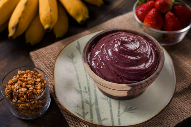 Acai bowl with strawberry and banana.