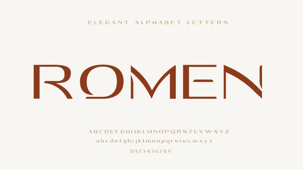 illustrations, cliparts, dessins animés et icônes de lettres de l’alphabet élégantes police romen - lowercase