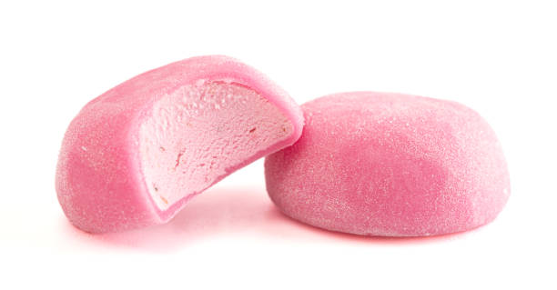 istock Pink Mochi Ice Cream Isolated on a White Background 1398215638