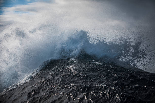 istock Abstract ocean wave breaking in rough seas with dark dramatic sky 1398225062
