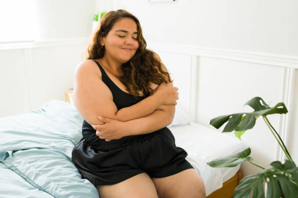 istock Happy woman with body positivity 1398230245