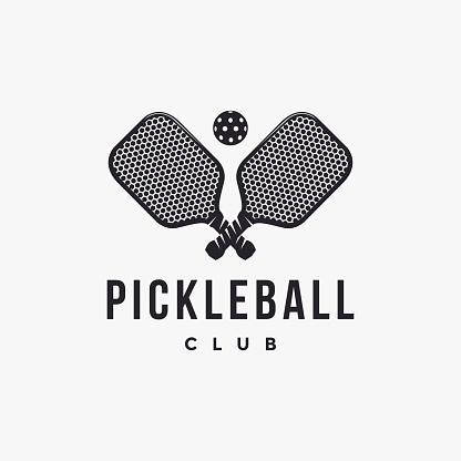Vintage Pickleball logo icon vector on white background