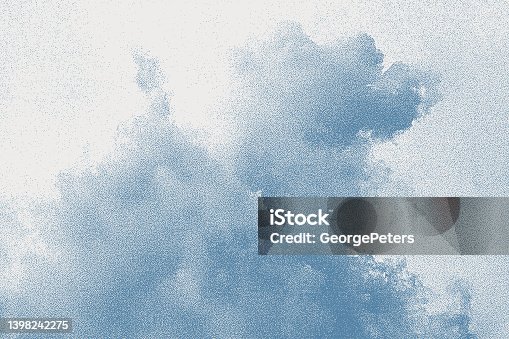 istock Vector stipple illustration of storm clouds 1398242275