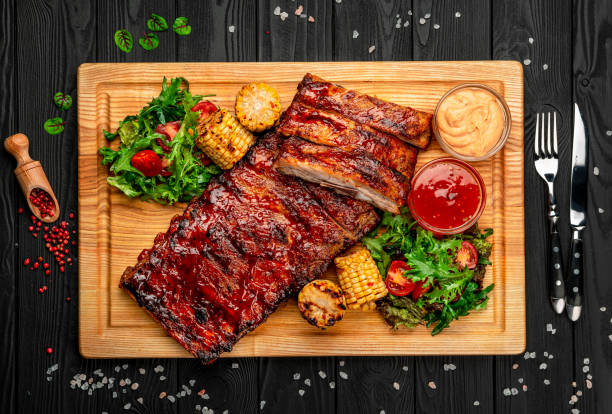 istock Spicy hot grilled spare ribs from a summer BBQ 1398243412