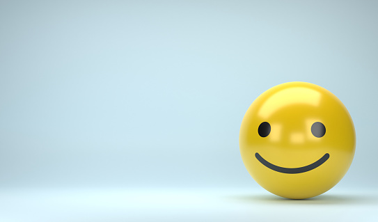 Smiling emoji. 3d rendering emoticon isolated on white background