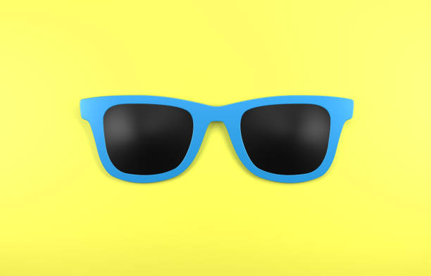 istock Blue Sunglasses On Yellow Background 1398245657