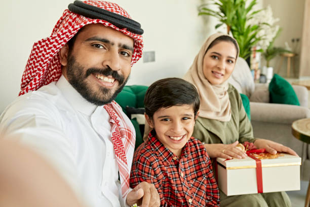 Young Riyadh family celebrating Eid-Ul-Fitr
