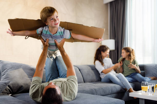 istock Look at me, I'm flying like an airplane! 1398254374