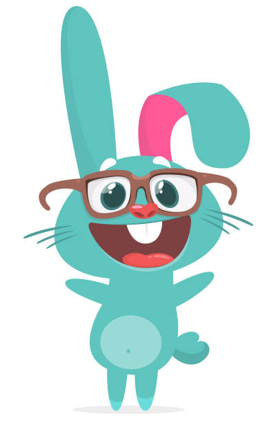 Happy cute bunny cartoon. Easter vector rabbit  illustration Happy cute bunny cartoon. Easter vector rabbit  illustration isolated rabbit tooth stock illustrations