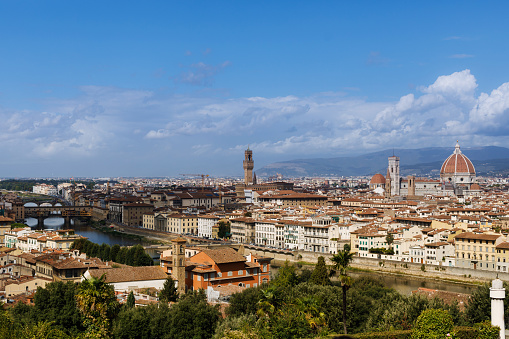 Amazing view of the city of Florence with Brunelleschi's Dome. Florence