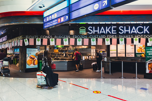 Image of Shake Shack Restaurant in the Modern Dubai International Airport Terminal 3