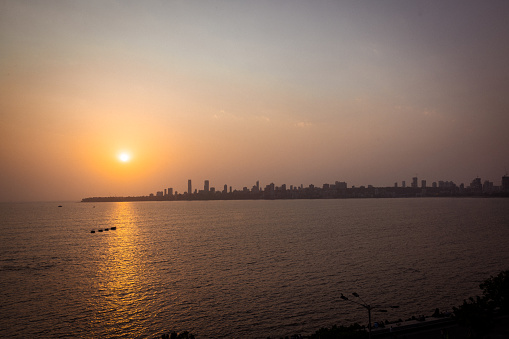 Gorgeous Sunset over Indian Ocean - View from Nariman Point, Mumbai India