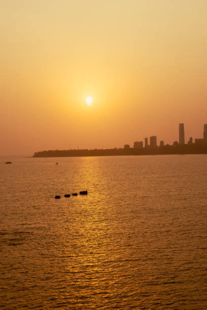 Vibrant Sunset Colors over Mumbai Skyline