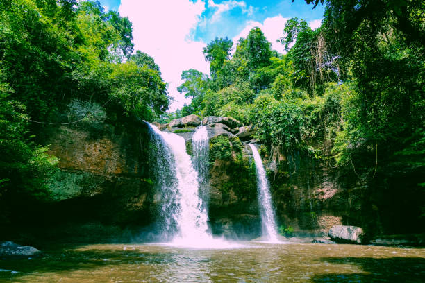 istock Beautiful waterfall. Nature in Thailand. 1398263950