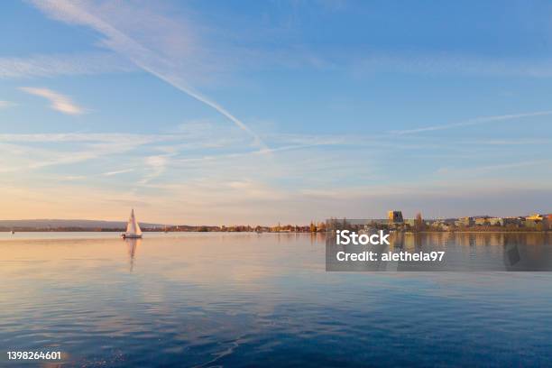 Sunset On Lake Zug Switzerland Stock Photo - Download Image Now - Alpenglow, Beauty In Nature, Bern Canton