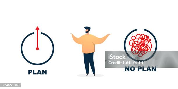 Plan Not Vector Conceptual Illustration Of Existing Plan And No Plan Stock Illustration ...