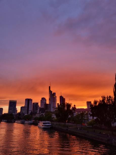 istock Orange Sky in Frankfurt 1398275385