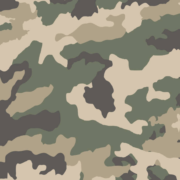 ilustraciones, imágenes clip art, dibujos animados e iconos de stock de textura de fondo de la flora del ejército verde - ilustración vectorial - military uniform