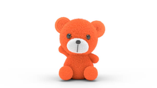 istock 3d render illustration of a cute stuffed toy bear  on white background. 1398277288