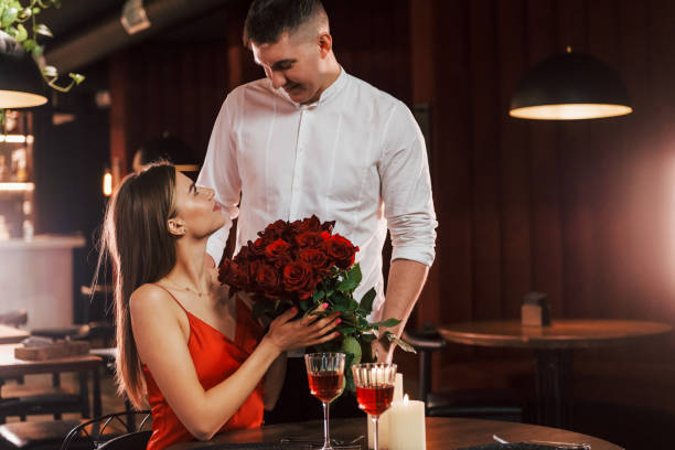 istock Cute romantic couple have dinner in the restaurant 1398278477