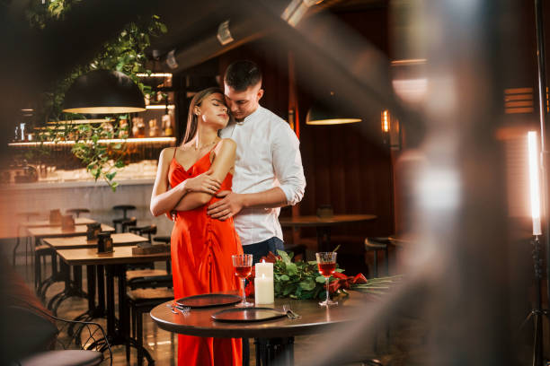 istock Romantic couple have dinner in the restaurant 1398279161