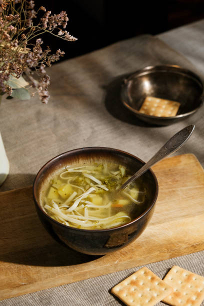 istock Vegetable soup with noodles. 1398282272