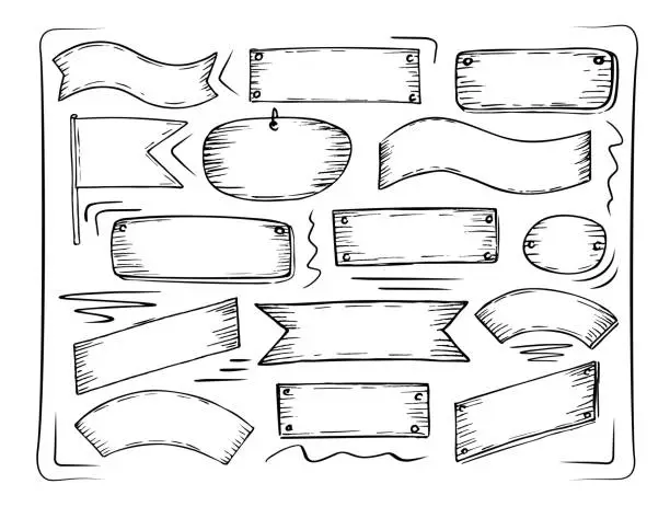 Vector illustration of Набор деревянных досок