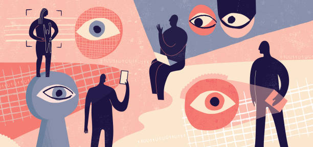 datenschutz und informationstechnologie - surveillance human eye security privacy stock-grafiken, -clipart, -cartoons und -symbole