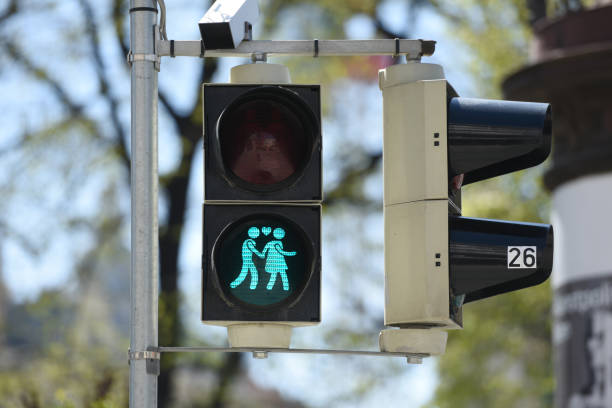 Traffic light Traffic light in Vienna with a pair of people on it ampelmännchen photos stock pictures, royalty-free photos & images