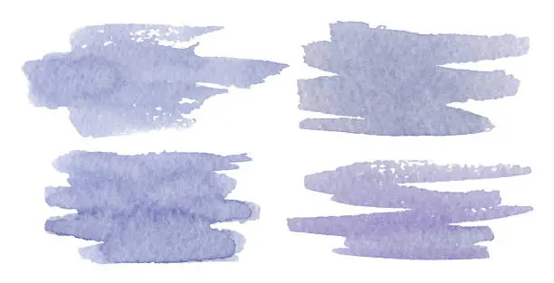 Vector illustration of Набор акварельных  фиолетовых пятен