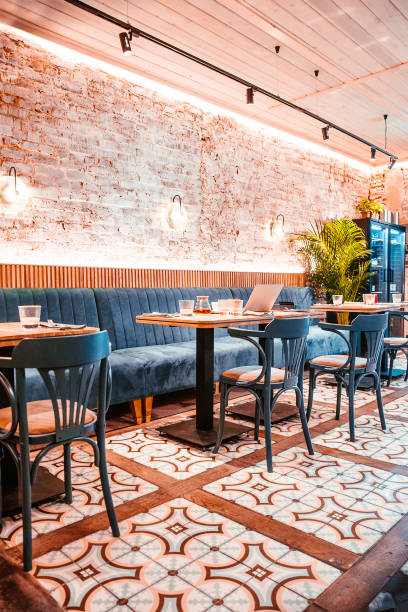 istock Interior of a modern cozy french restaurant 1398301437