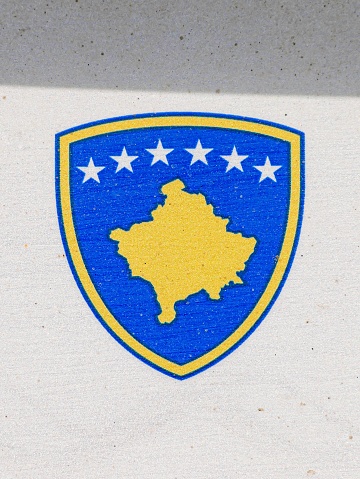 Emblem of Kosovo seen on a License Plate in Pristina, Kosovo