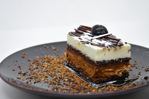 Tiramisu coffee cake or pastry made with whipped cream
