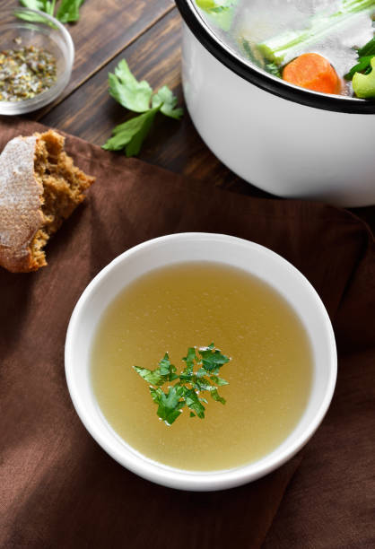 istock Chicken broth with vegetables and spices 1398308589
