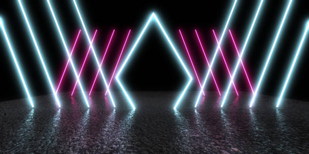istock 3D abstract background with neon lights. neon tunnel  .space construction . .3d illustration 1398309524
