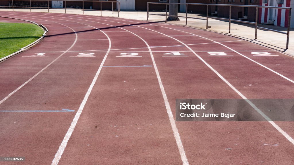 Pista de atletismo Running track Backgrounds Stock Photo