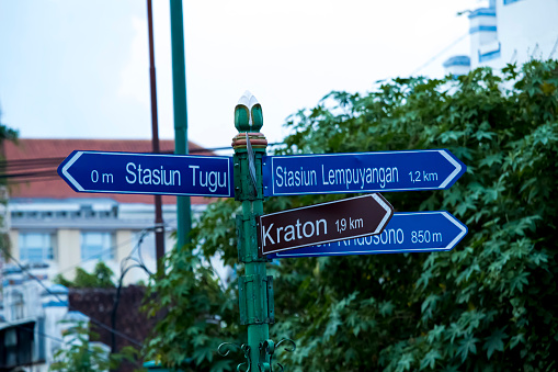 The nameplate of a place in the city of Yogyakarta
