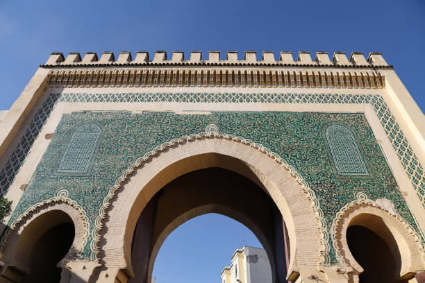 Blue Gate, Bab Bou Jeloud in Fez, Morocco Blue Gate, Bab Bou Jeloud in Fez City, Morocco bab boujeloud stock pictures, royalty-free photos & images