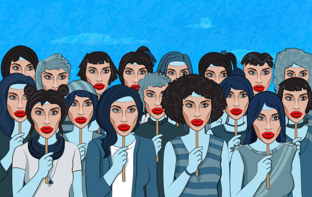 stockillustraties, clipart, cartoons en iconen met plastic surgery faces - jaloezie negatieve emotie
