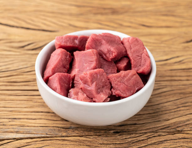 istock Chopped topside meat in a bowl over wooden table 1398319355