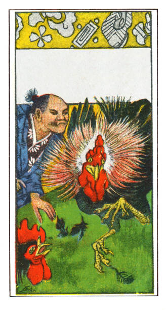 istock Chinese man with rooster art nouveau illustration 1398319743