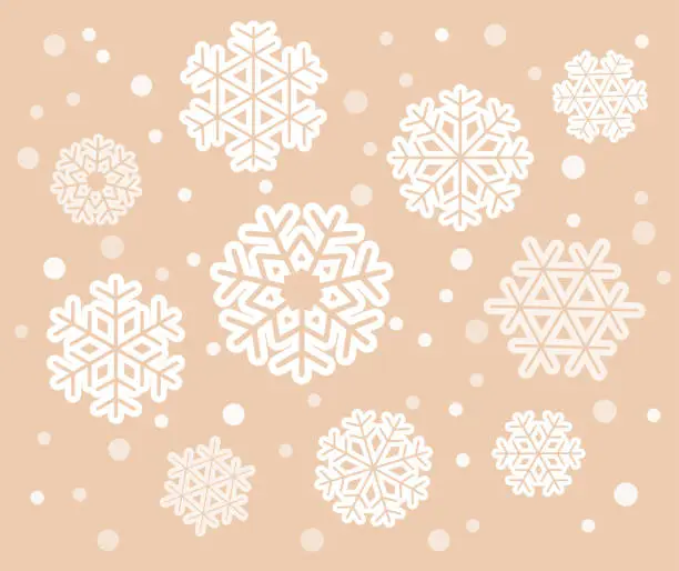 Vector illustration of Фон с белыми снежинками