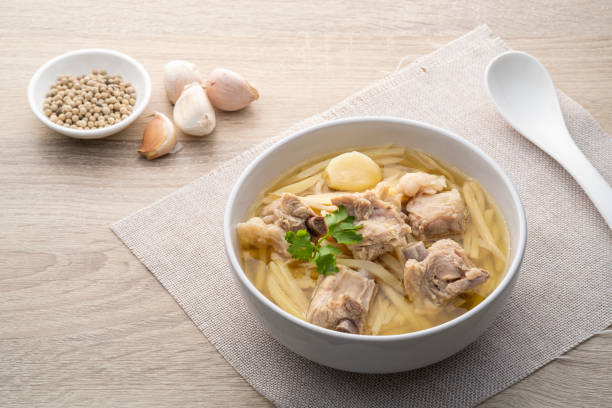 istock Yellow sliced preserved Bamboo shoot soup 1398323591