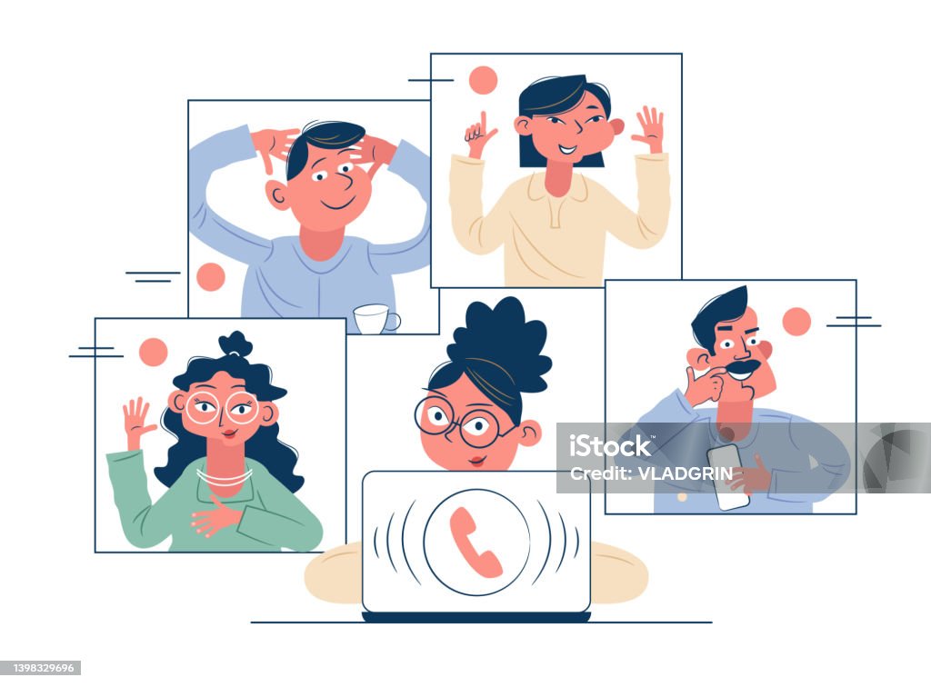 Communication Calling Web Online Video Call Remote Communication Online Education Web Seminar ...