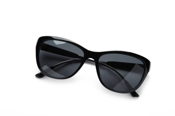 istock Vintage sunglasses with black plastic frame isolated on white background. 1398330786