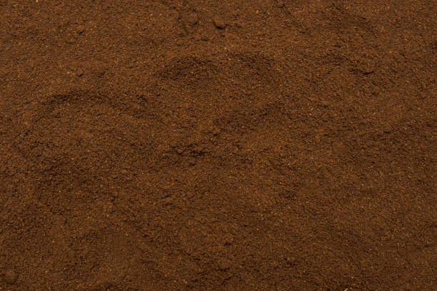 istock Coffee grind texture background , banner, closeup, ground coffee pattern, coarse grinding 1398330979