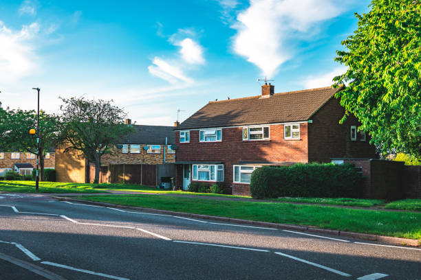 istock A street on a modern, brick built housing development in the UK. 1398338378