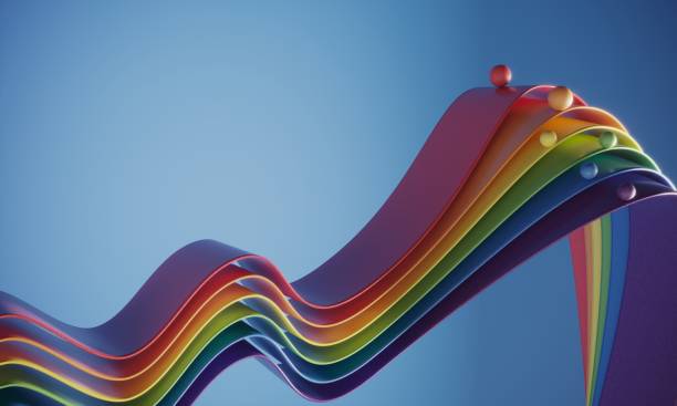 istock Balls Moving On The Multi Colored Ribbons 1398340268