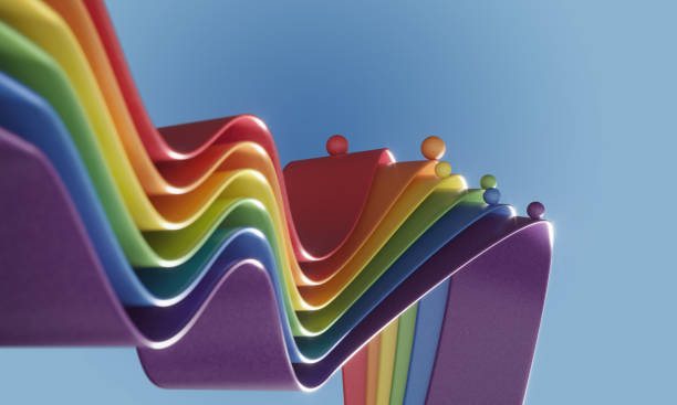 istock Balls Moving On The Multi Colored Ribbons 1398340304